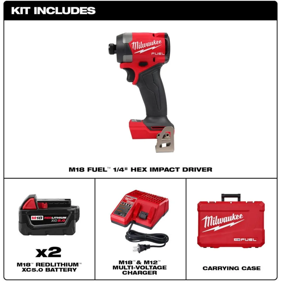 Milwaukee Tools M18 FUEL 1/4" Hex Impact Driver Kit and M18 FUEL SAWZALL Recip Saw (Bare Tool) KIT-2953-22-2821-20