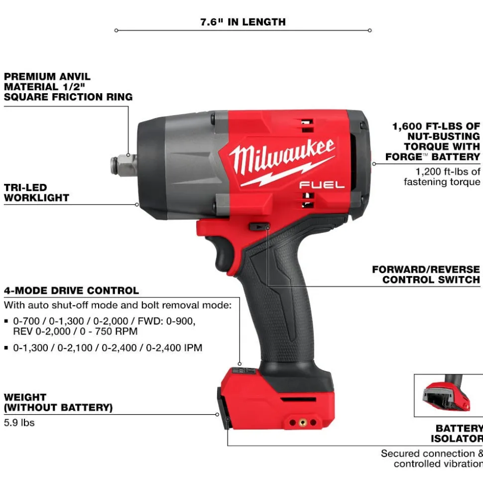 Milwaukee Tools M18 FUEL 1/4" Hex Impact Driver Kit and M18 FUEL 1/2" High Torque Impact Wrench w/ Friction Ring KIT-2953-22-2967-20