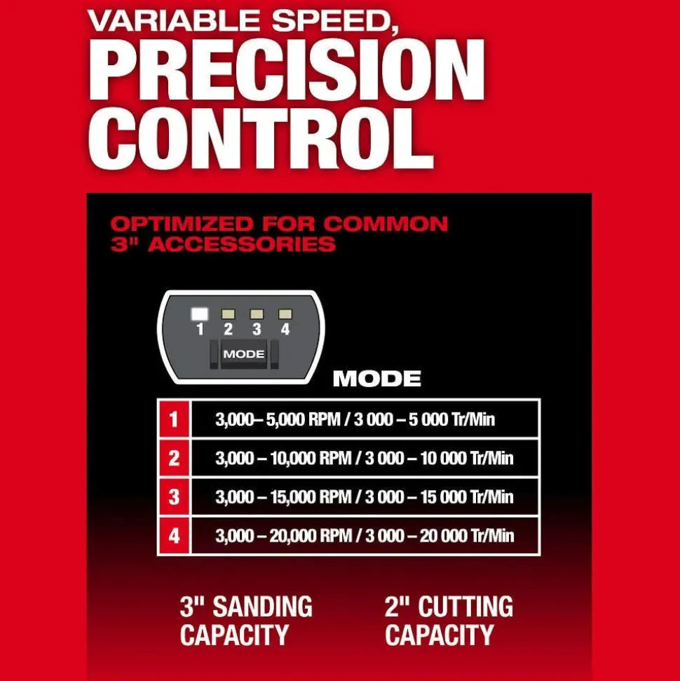 Milwaukee Tools M12 FUEL™ 1/4" Right Angle Die Grinder Kit 3485-22