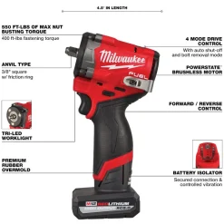 Milwaukee Tools M12 FUEL Stubby 3/8