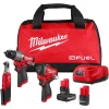Milwaukee Tools M12 FUEL 3-Tool Combo Kit 3424-23