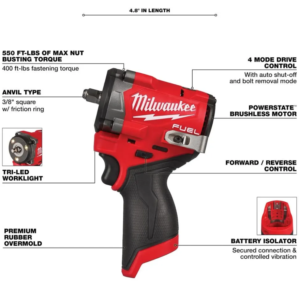 Milwaukee Tools M12 FUEL 3-Tool Combo Kit 3424-23