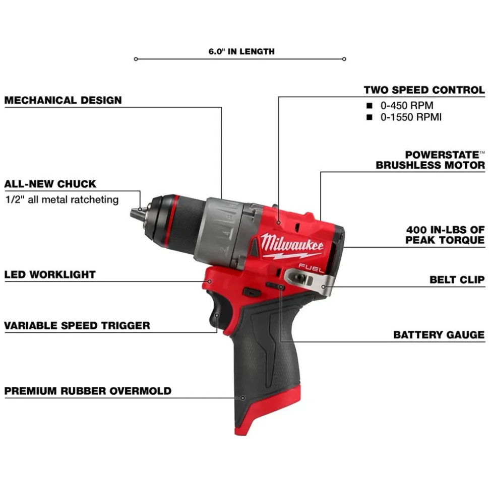 Milwaukee Tools M12 FUEL 3-Tool Combo Kit 3424-23