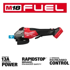 Milwaukee Tools M18 FUEL 4-1/2"-6" Variable Speed Braking Grinder, Paddle Switch w/ ONE-KEY 3672-20