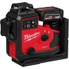 Milwaukee Tools M12 Green 360° 3-Plane Laser w/Automatic Alignment & Receiver 3642-21