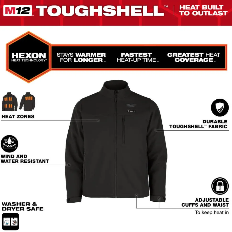 Milwaukee Tools M12 Heated Toughshell Jacket Black, Kit M100B