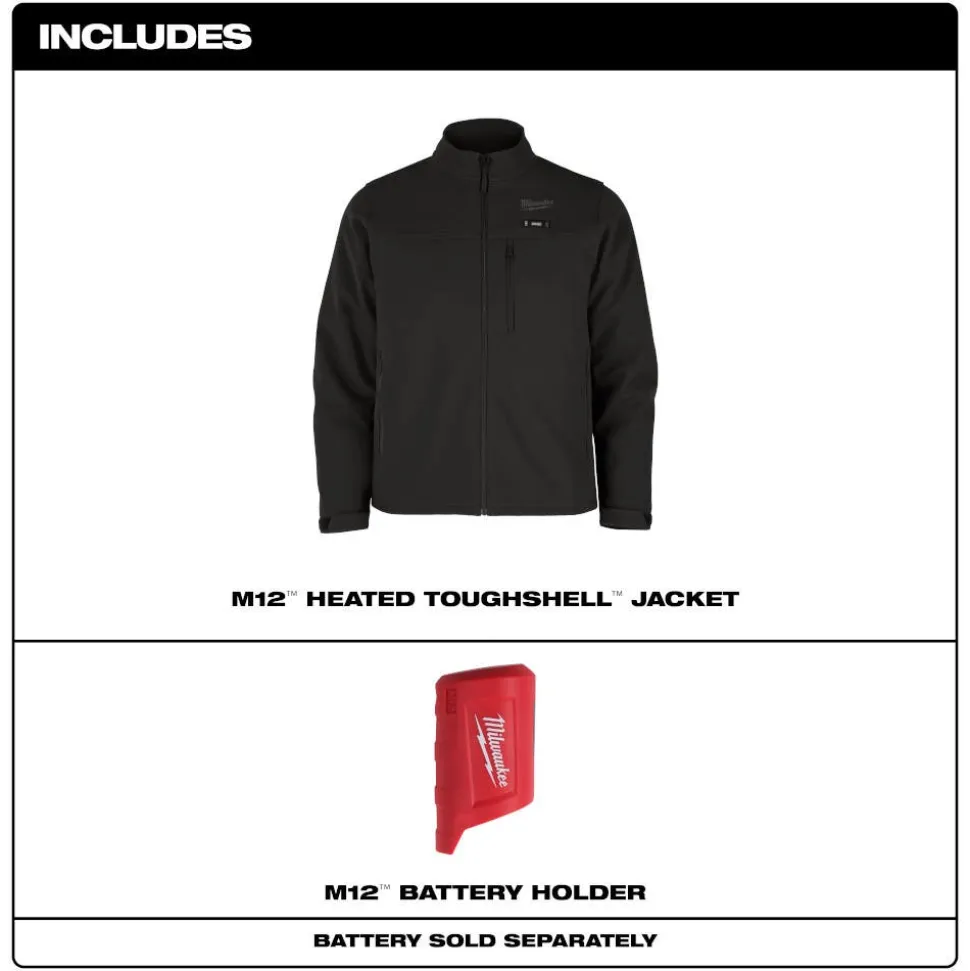 Milwaukee Tools M12 Heated Toughshell Jacket Black, Kit M100B