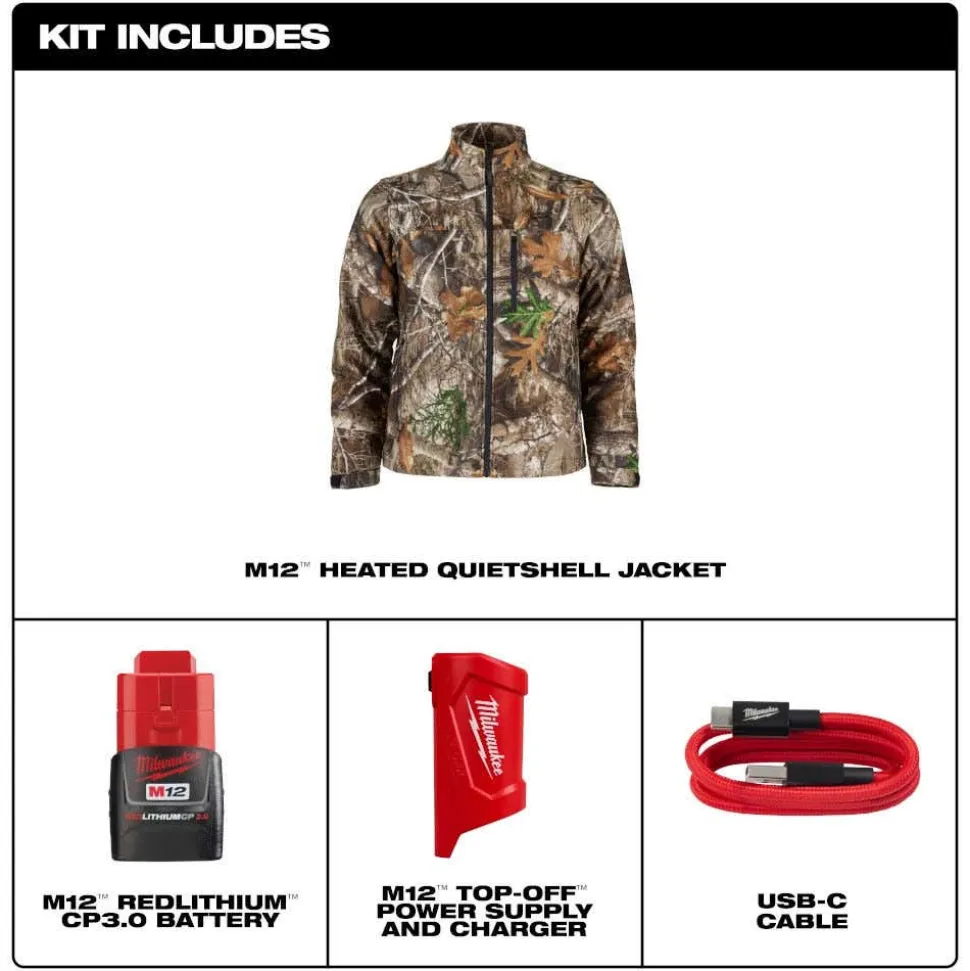 Milwaukee Tools M12 Heated Toughshell Jacket Camo, Kit M101C