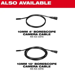 Milwaukee Tools 10mm 4' Borescope Camera Cable for M12 Wireless Monitor 48-53-3315