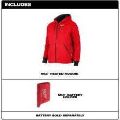Milwaukee Tools M12 Red Heated Hoodie Only 306R-20