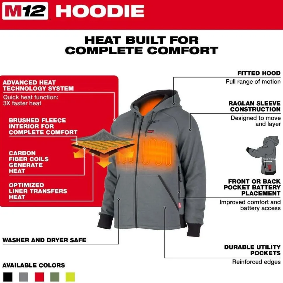 Milwaukee Tools M12 Red Heated Hoodie Only 306R-20