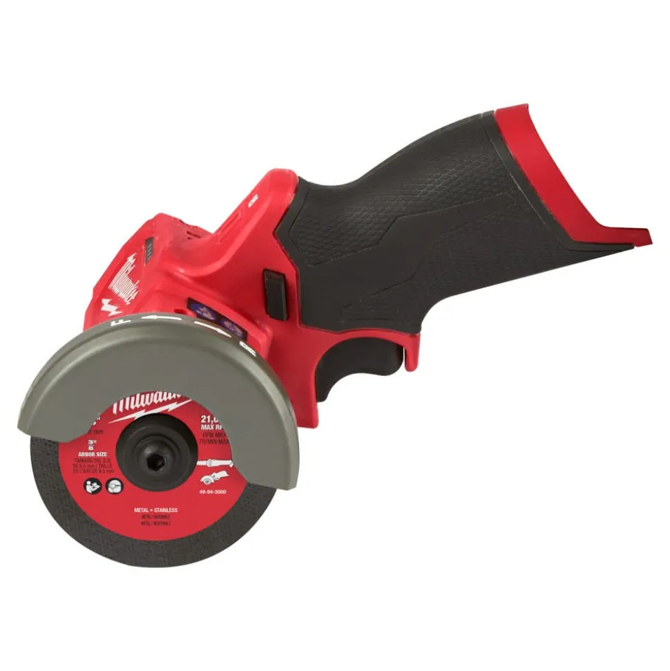 Milwaukee Tools (2) M12 REDLITHIUM HIGH OUTPUT XC5.0 Battery Pack and M12 Fuel 3" Compact Cut Off Tool (Bare Tool) KIT-48-11-2450-48-11-2450-2522-20