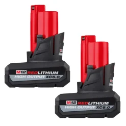 Milwaukee Tools (2) M12 REDLITHIUM HIGH OUTPUT XC5.0 Battery Pack and M12 Fuel 3
