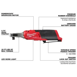 Milwaukee Tools (2) M12 REDLITHIUM HIGH OUTPUT XC5.0 Battery Pack and M12 FUEL 3/8