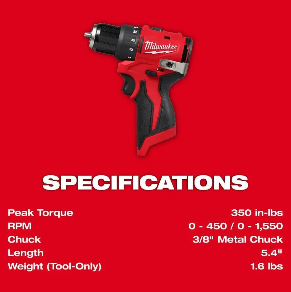 Milwaukee Tools M12 Subcompact Brushless 2-Tool Combo Kit 3494-22