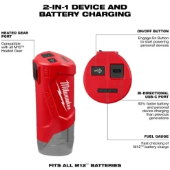 Milwaukee Tools M12 TOP-OFF Power Supply and Charger 48-59-1211