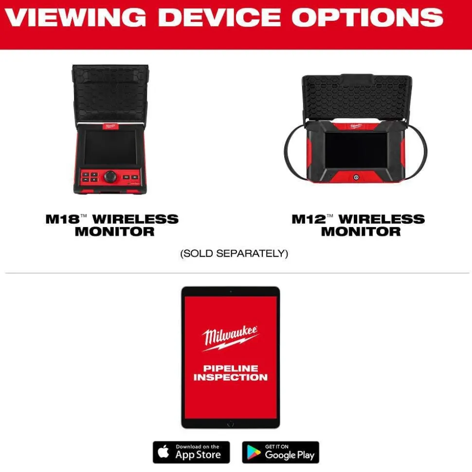 Milwaukee Tools M12 65’ Ultra Flex Compact Inspection Camera Kit 3318-22A