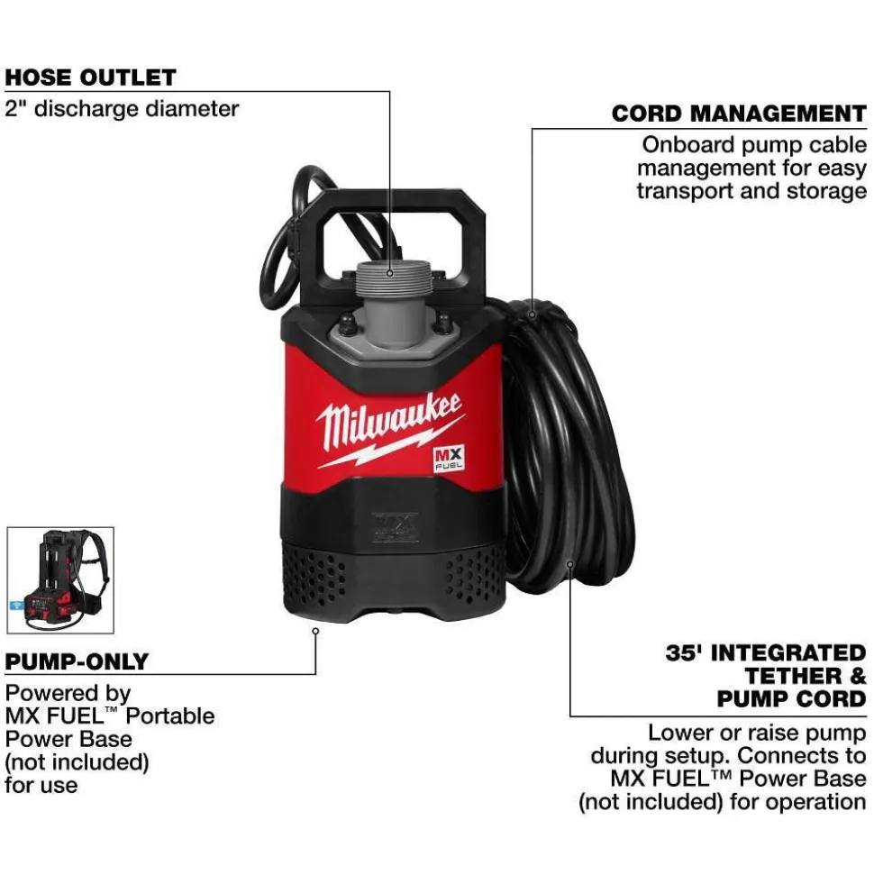 Milwaukee Tools MX FUEL 1HP 2" Submersible Pump 49-50-1210