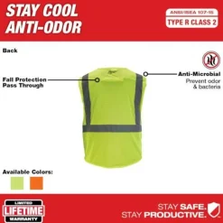 Milwaukee Tools Non-Breakaway Class 2 Mesh Safety Vest Hi-Vis Orange 48-73-511O