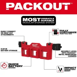 Milwaukee Tools PACKOUT Tool Box M18 Battery Rack Attachment 48-22-8603