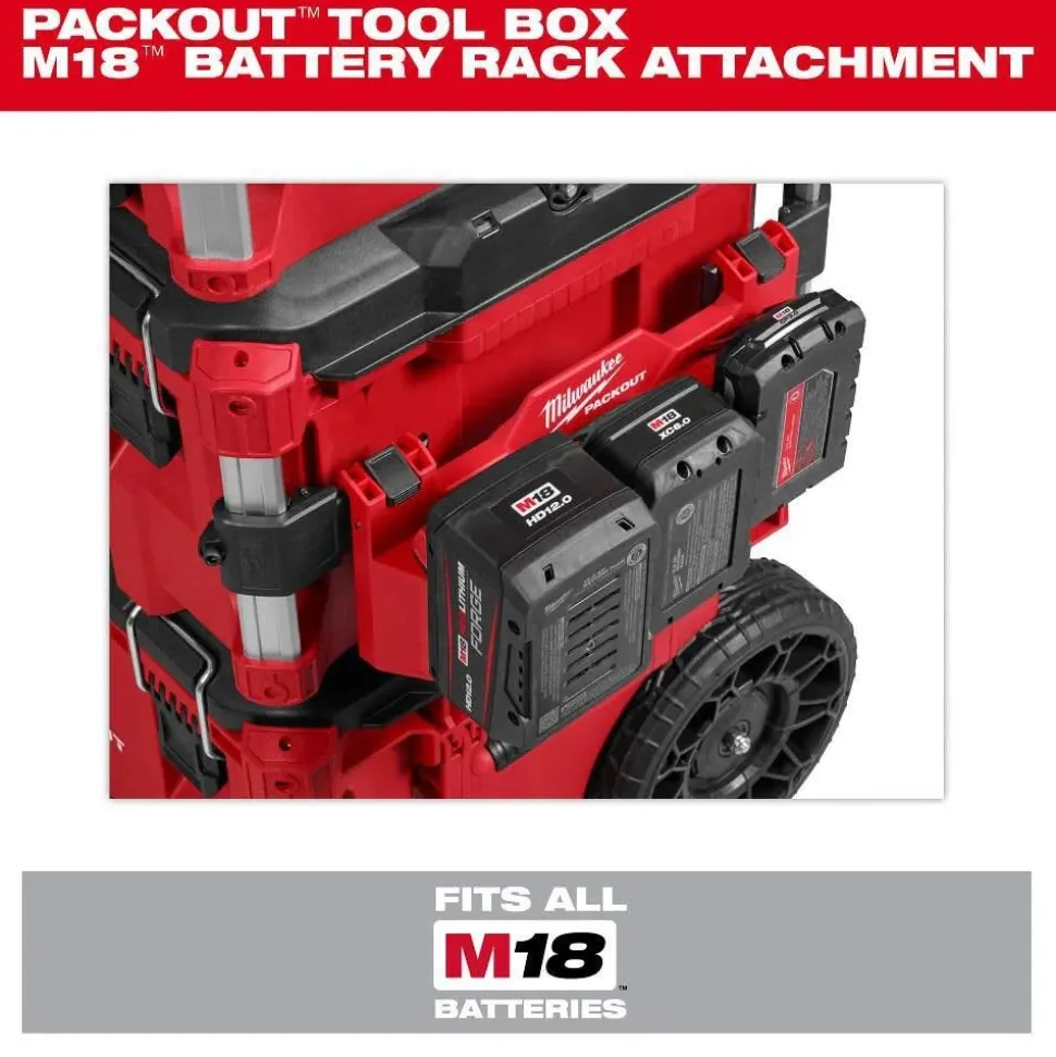 Milwaukee Tools PACKOUT Tool Box M18 Battery Rack Attachment 48-22-8603