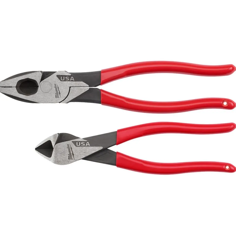 Milwaukee Tools 2PC Dipped Grip Cutting Pliers Set (USA) MT500-2