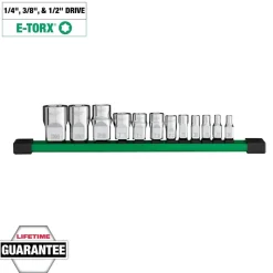 Milwaukee Tools 12pc 1/4”, 3/8”, & 1/2” Drive External TORX® Socket Set 48-22-9570