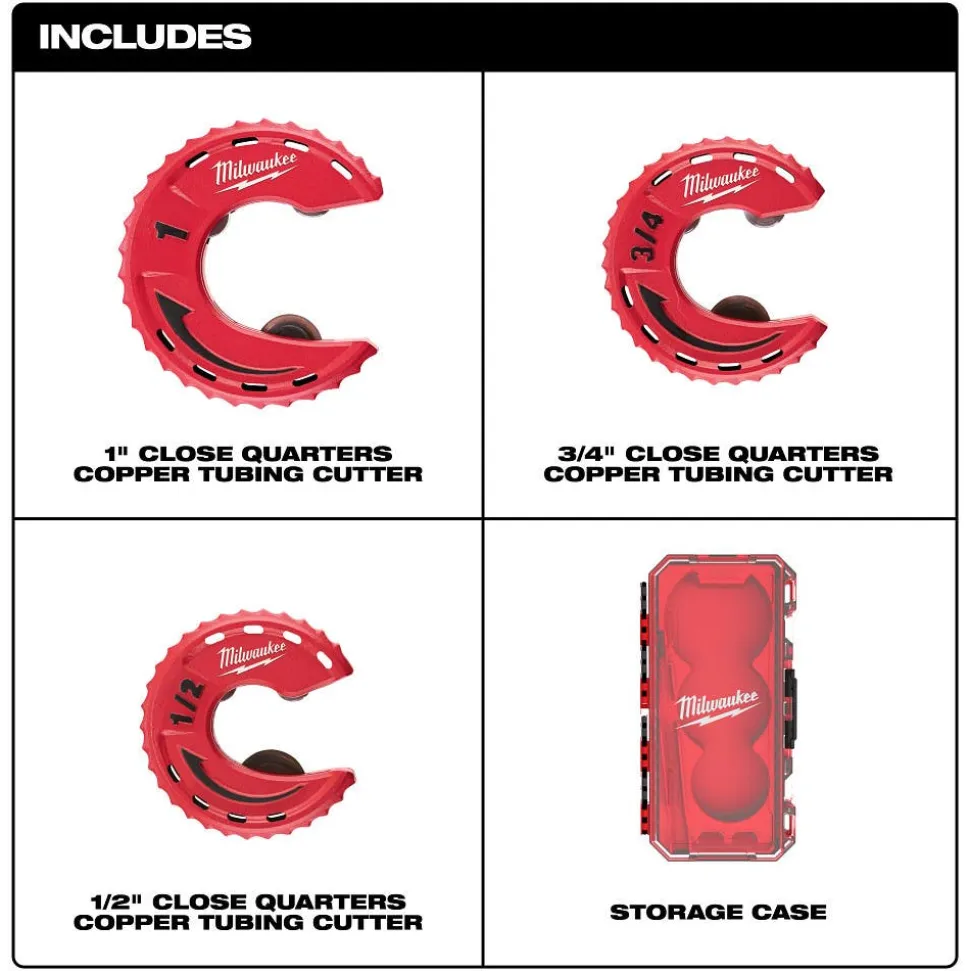 Milwaukee Tools 3 Piece Close Quarters Tubing Cutter Set 48-22-4267