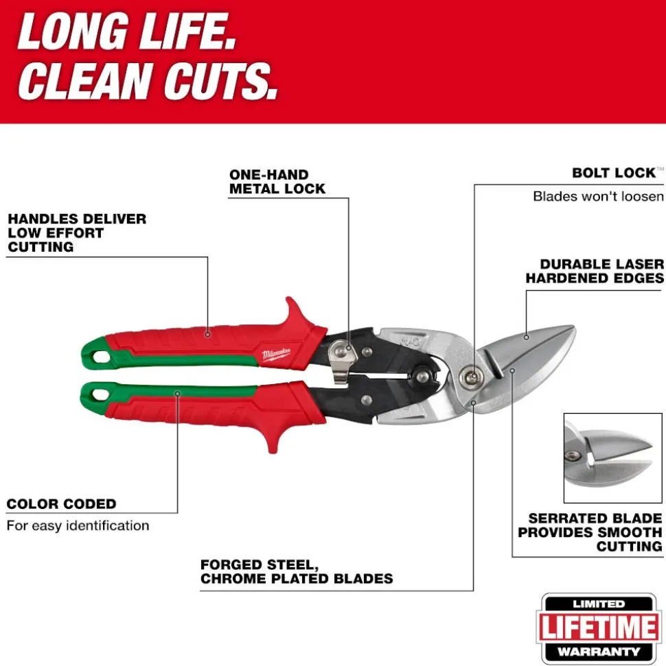 Milwaukee Tools 2 Piece Offset Aviation Snip Set 48-22-4553