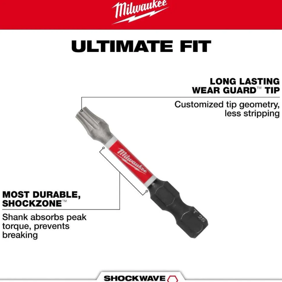 Milwaukee Tools SHOCKWAVE™ Impact Duty 1" T30 INSERT BITS 25Pk 48-32-4137