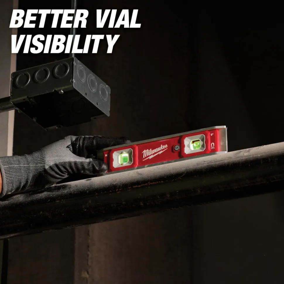 Milwaukee Tools 9" Torpedo Level with Lighted Vials 48-22-5105