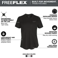 Milwaukee Tools Women's FREEFLEX Hybrid Tee - Short Sleeve - Black F452B