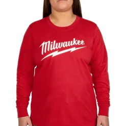 Milwaukee Tools Women's GRIDIRON™ Logo Tee - Long Sleeve Red