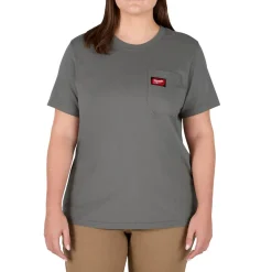 Milwaukee Tools Women's GRIDIRON Pocket T-Shirt - Short Sleeve - Grey 451G