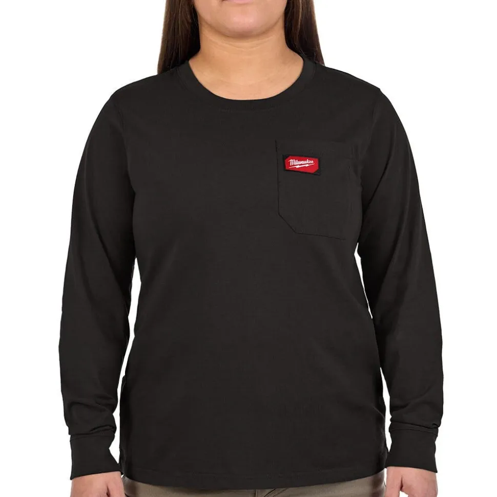 Milwaukee Tools Women's GRIDIRON™ Pocket T-Shirt - Long Sleeve Black