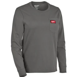 Milwaukee Tools Women's GRIDIRON™ Pocket T-Shirt - Long Sleeve Gray