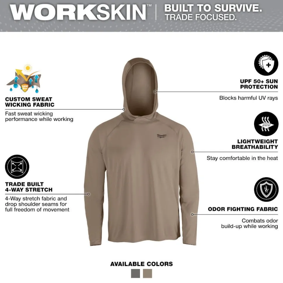 Milwaukee Tools WORKSKIN Hooded Sun Shirt Tan M550N