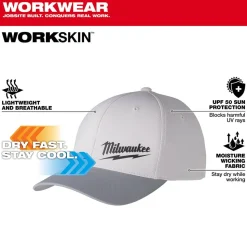 Milwaukee Tools Workskin Performance Fitted Hat Grey 507G