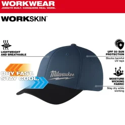 Milwaukee Tools Workskin Performance Fitted Hat Blue 507BL