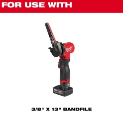 Milwaukee Tools 3/8” x 13” 40/60/80/120 Grit Bandfile Belts – 4 pack variety 48-80-7000