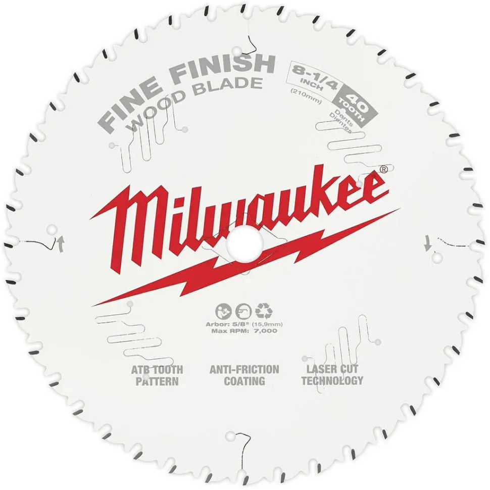 Milwaukee 8-1/4" 40-Tooth Circular Wood Cutting Saw Blade 48-40-0822