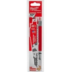Milwaukee 6" 5 TPI Ax Carbide Sawzall Reciprocating Saw Blade (5 Pack) 48-00-5521