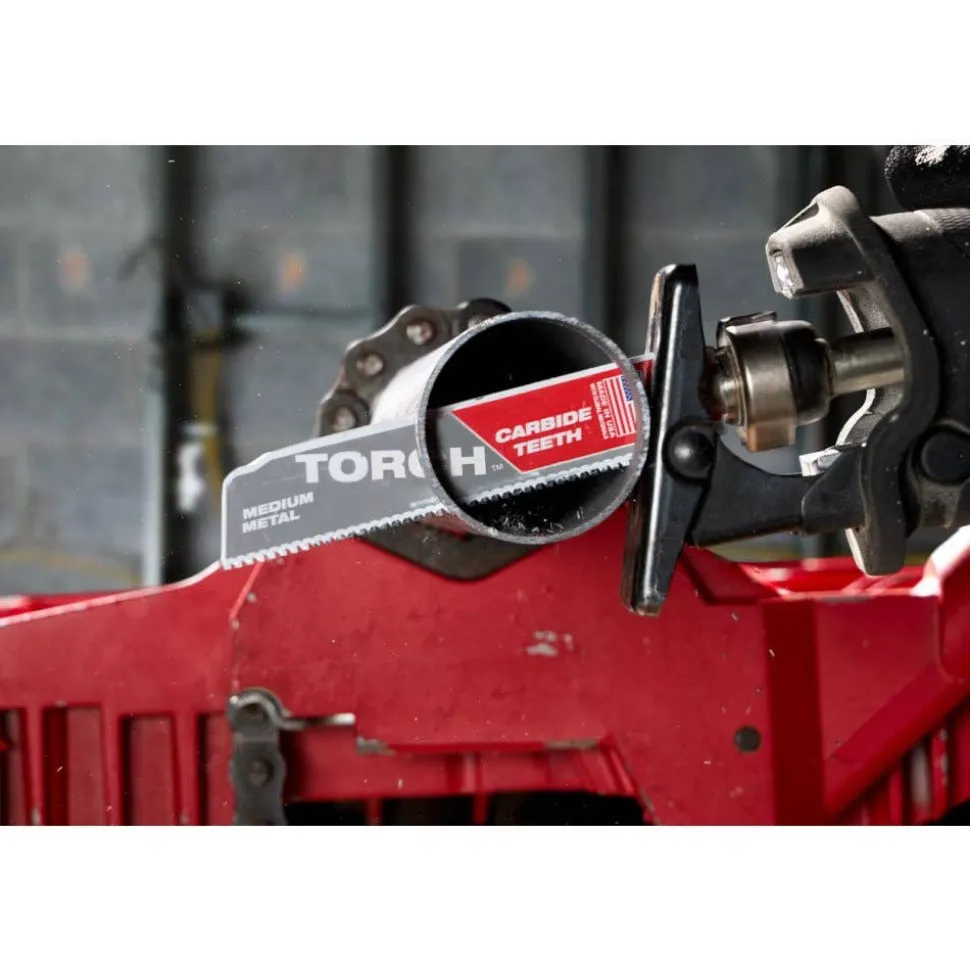 Milwaukee 9" 10TPI TORCH w/ Carbide Teeth Medium Metal Reciprocating Saw Blade - 3 pc 48-00-5352