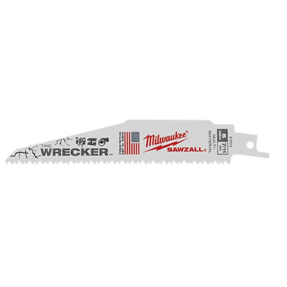 Milwaukee 12" 7/11 TPI Wrecker Sawzall Multi-Material Blades (Each) 48-01-2711