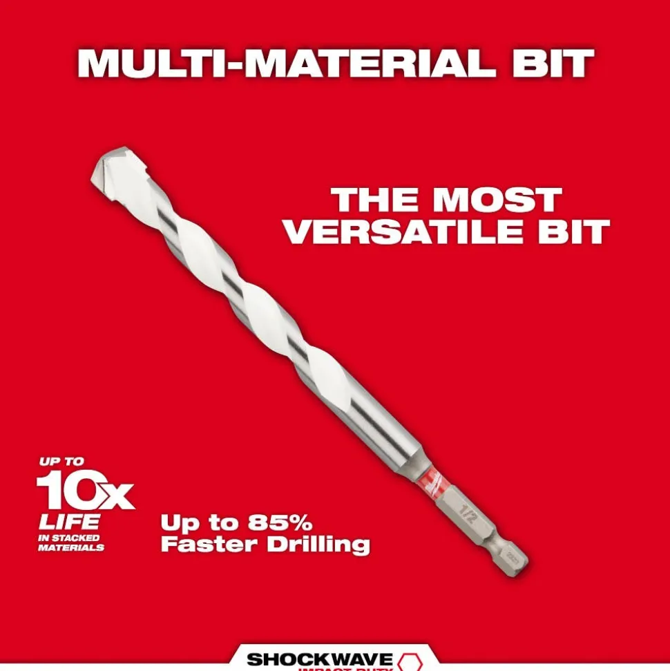 Milwaukee 3/8" x 10" x 12" SHOCKWAVE Impact Duty Carbide Multi-Material Drill Bit 48-20-8891