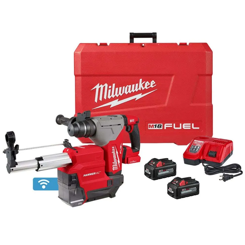 MX FUEL Handheld 6" Core Drill Kit w/ M18 FUEL 1-1/8" SDS Plus Rotary Hammer and HAMMERVAC Dedicated Dust Extractor Bundle