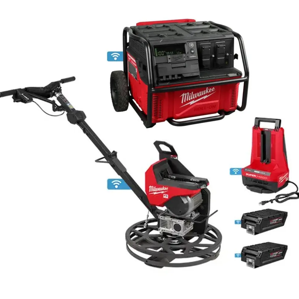 MX FUEL 24" Walk-Behind Edging Trowel w/ROLL-ON 7200W/3600W 2.5kWh Power Supply Bundle