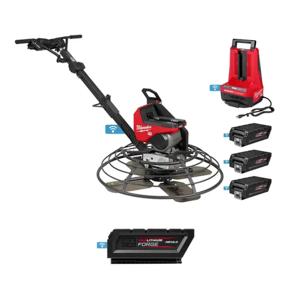 MX FUEL 36" Walk-Behind Trowel w/ MX FUEL REDLITHIUM HD12.0 Battery Pack Bundle