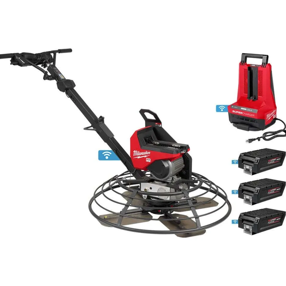 MX FUEL 36" Walk-Behind Trowel w/ MX FUEL REDLITHIUM HD12.0 Battery Pack Bundle