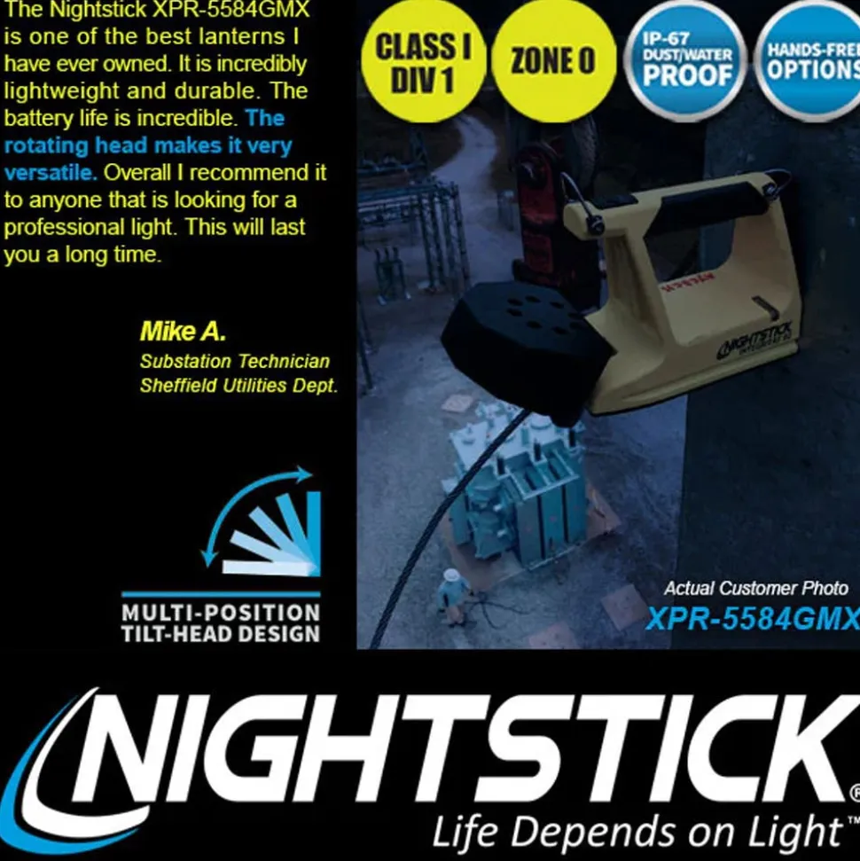 Nightstick Intrinsically Safe Flashlight Dual-Light with Laser 300 Lumens Magnet (3x AA) XPP-5422GXL